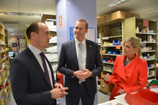 With Duncan McKenzie, the head of pharmacy at the Royal Hobart Hospital, and Speaker of the House, Elise Archer